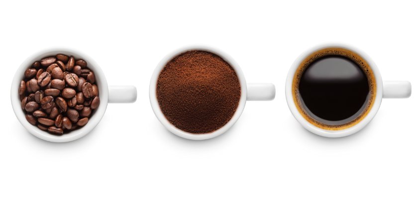 Slika vrsta kave u šalicama za kavu