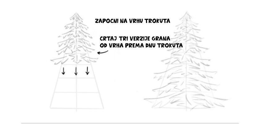 Upute za crtanje božićnog drvca - 2