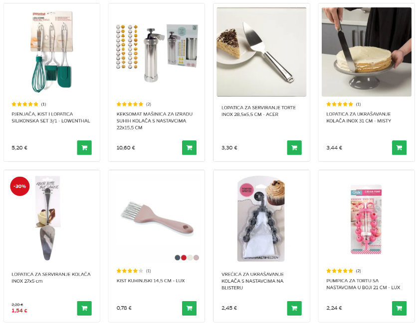 Pribor za izradu i ukrašavanje kolača