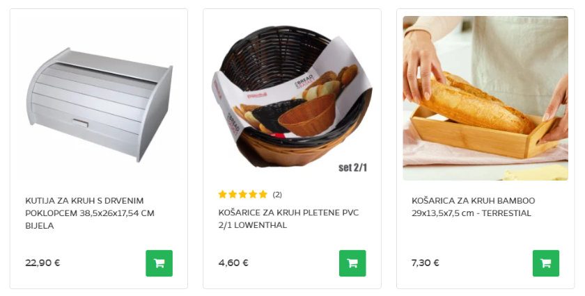 kutija i košarice za kruh