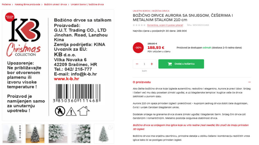 Provjerite ima li artikl deklaraciju