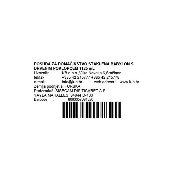 POSUDA ZA DOMAĆINSTVO STAKLENA BABYLON S DRVENIM POKLOPCEM 1125 mL