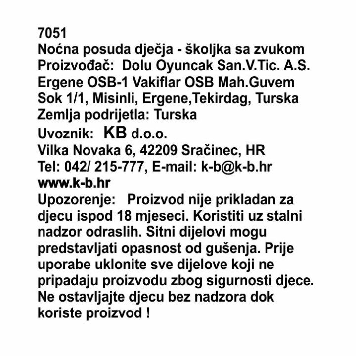DJEČJA KAHLICA - WC ŠKOLJKA SA ZVUKOM 38x39x28 CM