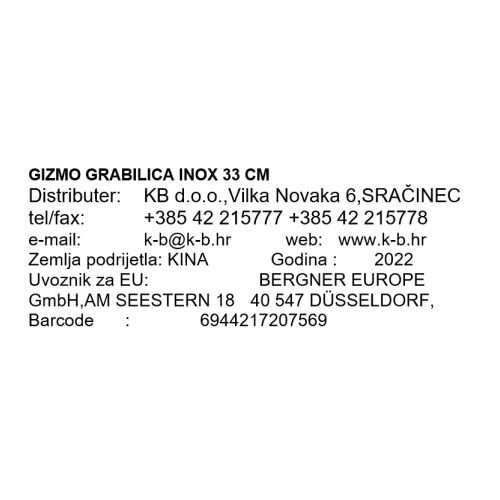 GIZMO GRABILICA INOX 33 CM