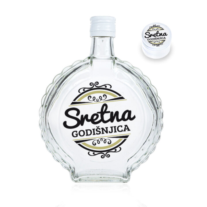ČUTURICA BOCA STAKLENA S TISKOM 0,7L SRETNA GODIŠNJICA