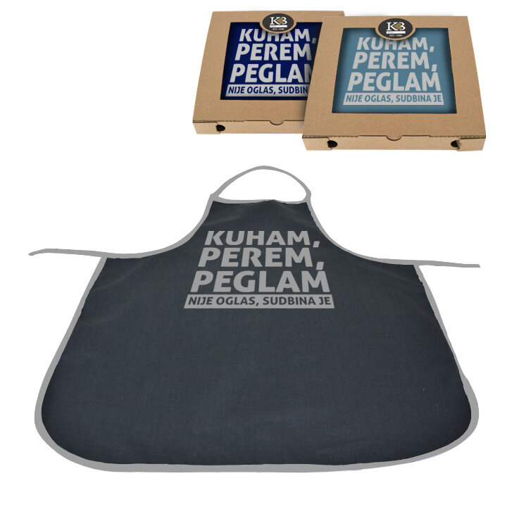 PREGAČA SA ŠALJIVIM NATPISOM kuham,perem,peglam..