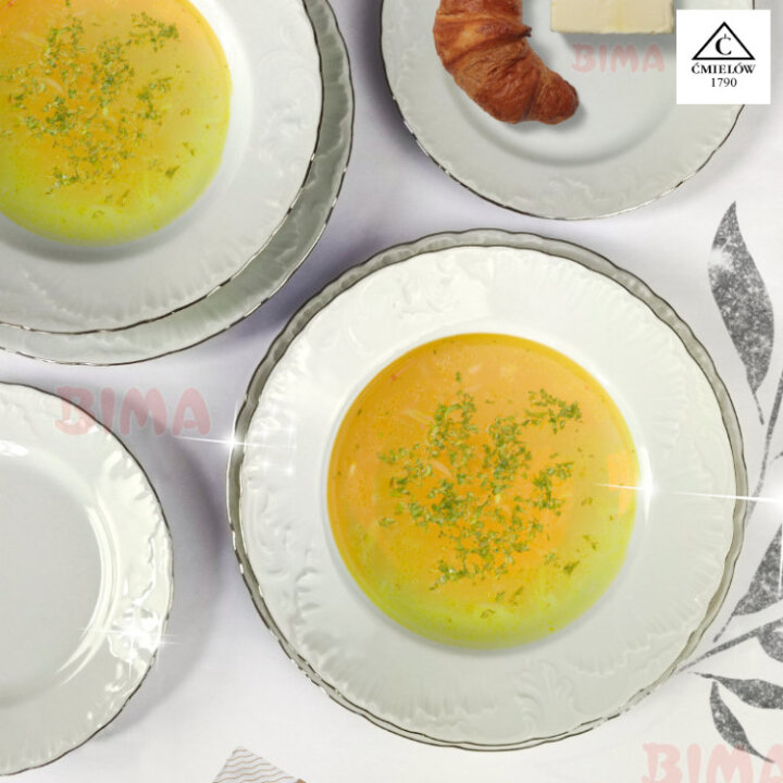 SERVIS ZA JELO PORCULAN 18/1 SREBRNI RUB ROCOCO