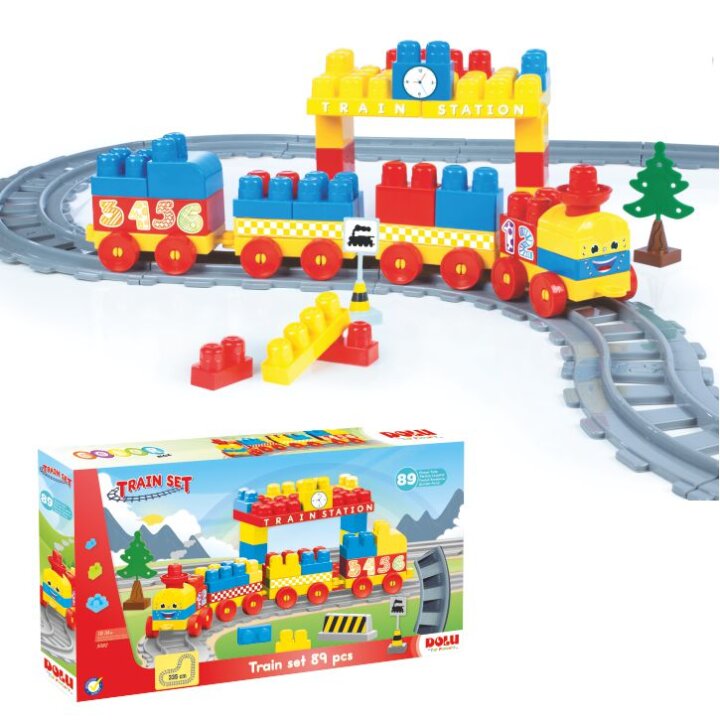 VLAK SET 89 DIJELOVA S KOCKAMA 91,5 X 91,5 X 17 CM