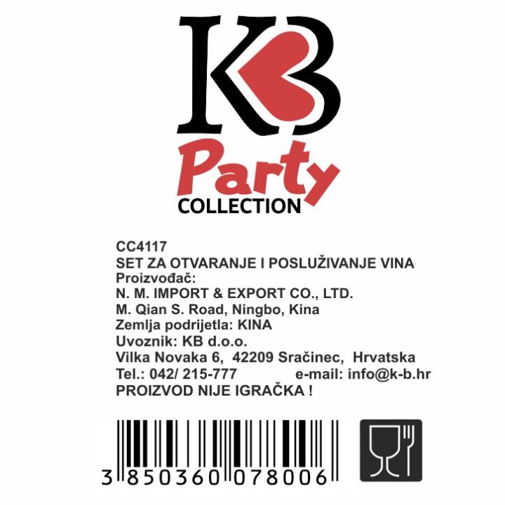 SET ZA OTVARANJE VINA I POSLUŽIVANJE BUTELJA 5 DJELNI 33 CM