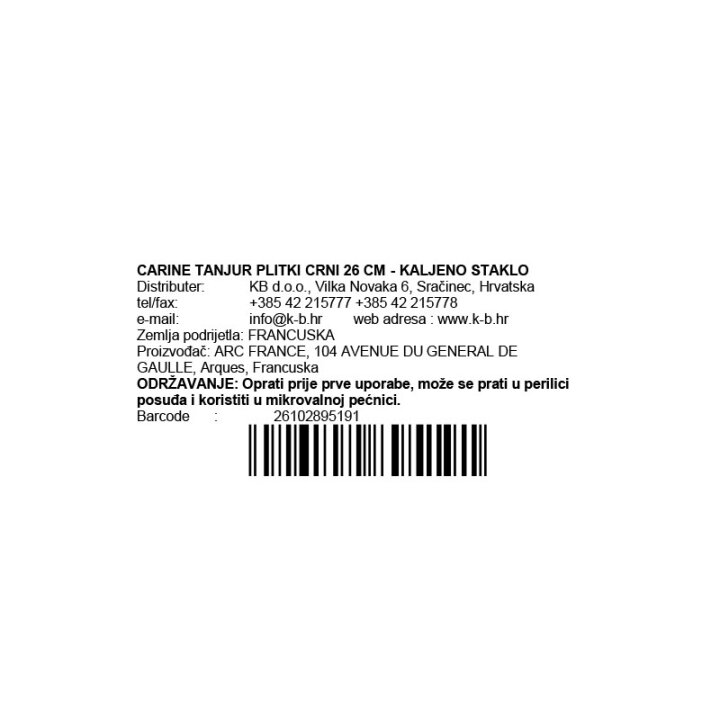 CARINE TANJUR PLITKI CRNI 26 CM