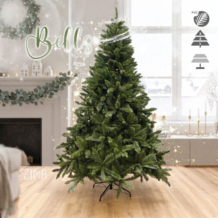 BOŽIĆNO DRVCE S METALNIM STALKOM BELLS 210 CM