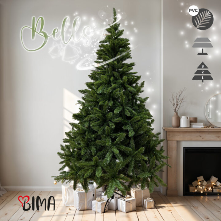 BOŽIĆNO DRVCE S METALNIM STALKOM 240 CM BELLS