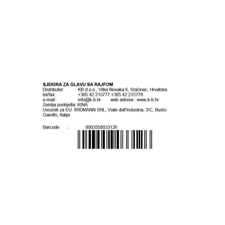 SJEKIRA ZA GLAVU SA RAJFOM