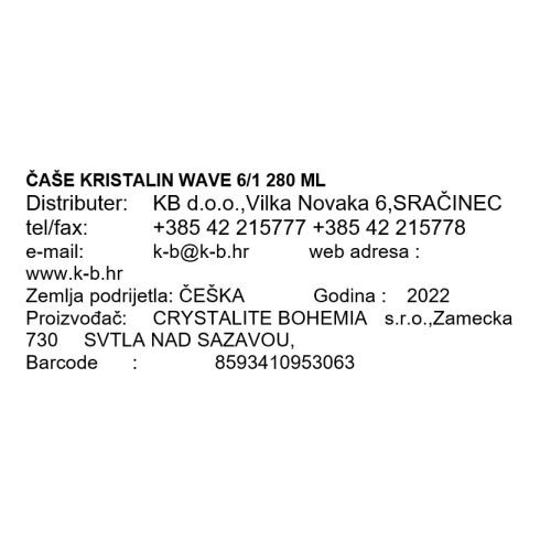 ČAŠE KRISTALIN WAVE 6/1 280 ML