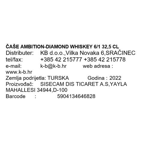 ČAŠE AMBITION-DIAMOND WHISKEY 6/1 32,5 CL