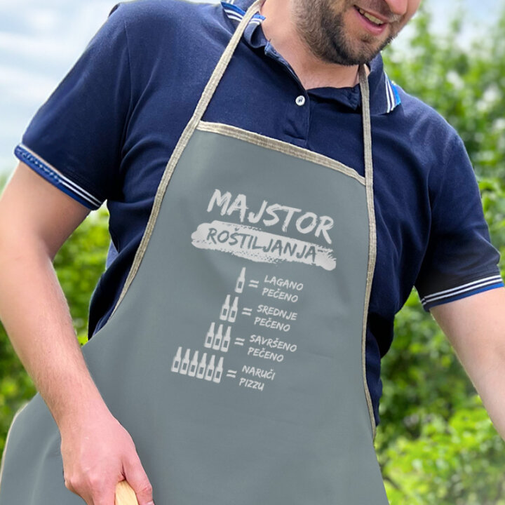 PREGAČA SA ŠALJIVIM NATPISOM MUŠKA Majstor roštiljanja