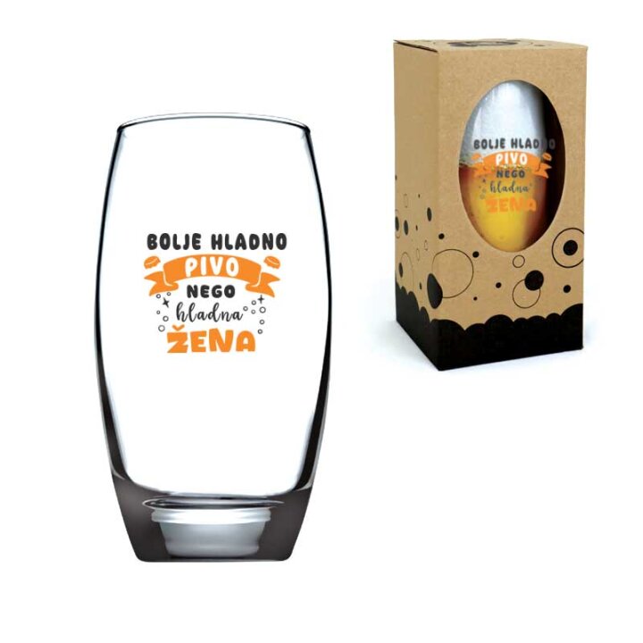 ČAŠA ZA PIVO S TISKOM 0,5 L BOLJE HLADNO PIVO NEGO HLADNA ŽENA