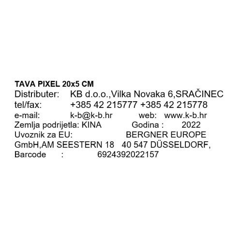 TAVA PIXEL 20x5 CM