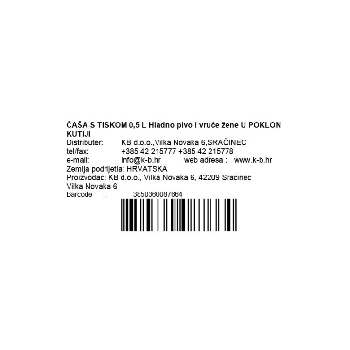 ČAŠA S TISKOM 0,5 L HLADNO PIVO I VRUĆE ŽENE