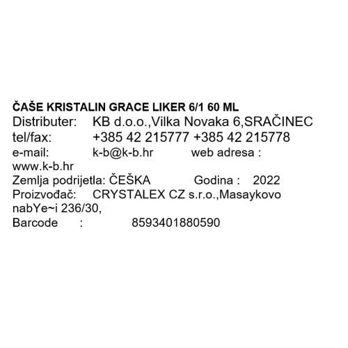 ČAŠE KRISTALIN GRACE LIKER 6/1 60 ML