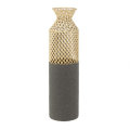 Vaza dekorativna metalna mrežasta zlatno-siva 60x16 cm