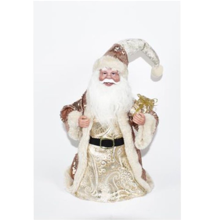 Božićnjak dekoracija zlatno-bijeli 28 cm