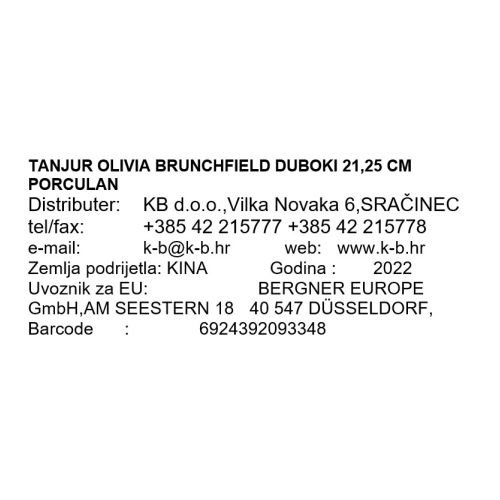 TANJUR OLIVIA BRUNCHFIELD DUBOKI 21,25 CM PORCULAN
