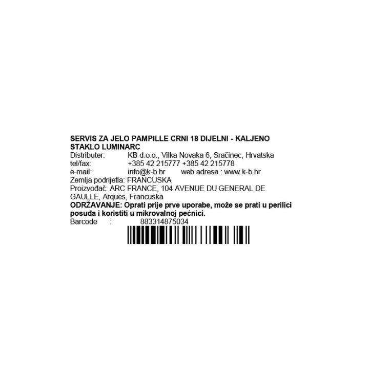 SERVIS ZA JELO 19 DIJELNI DIWALI CRNO-GRANITNI - 18 TANJURA + 1 ZDJELA