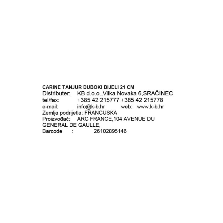 CARINE TANJUR DUBOKI BIJELI 21 CM