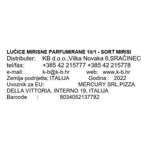 LUĆICE MIRISNE PARFUMIRANE 10/1 - SORT MIRISI