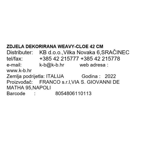 ZDJELA DEKORIRANA WEAVY-CLOE 42 CM