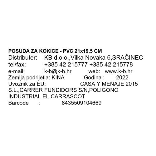 POSUDA ZA KOKICE - PVC 21x19,5 CM