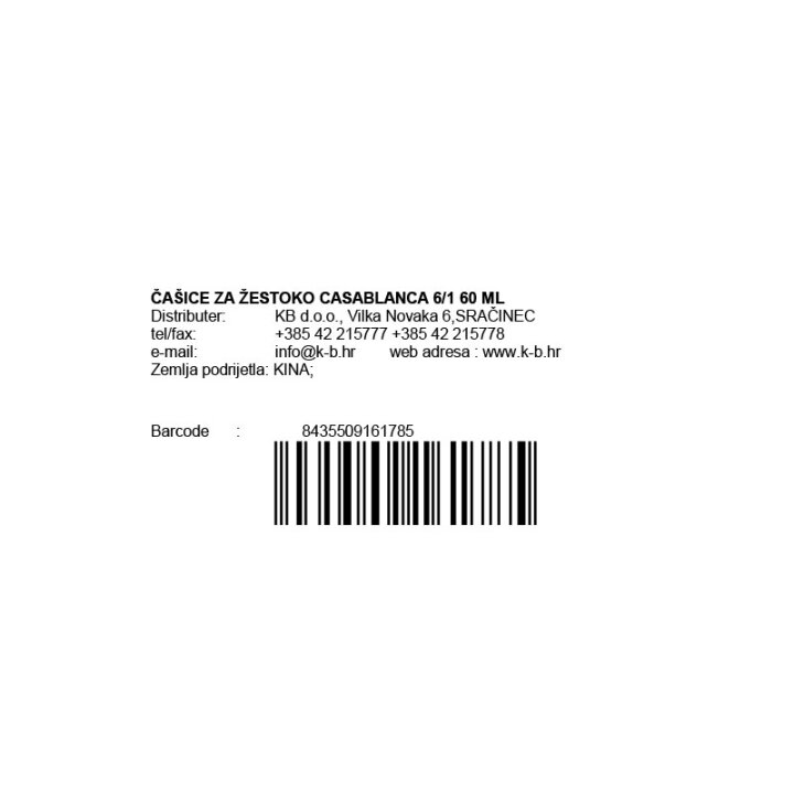 ČAŠICE CASABLANCA ZA ŽESTOKO 6/1 30 ML