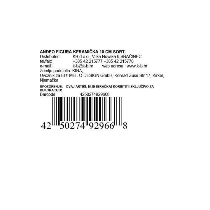 ANĐEO FIGURA KERAMIČKA 10 CM