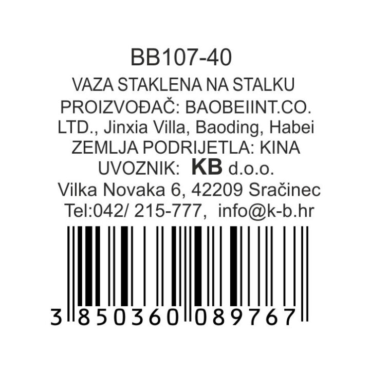 VAZA - SVIJEĆNJAK STAKLENI NA STALKU 43 CM