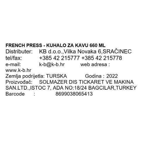 FRENCH PRESS 660 ML