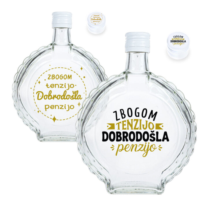 ČUTURICA BOCA STAKLENA S TISKOM 0,7L DOBRODOŠLA PENZIJO