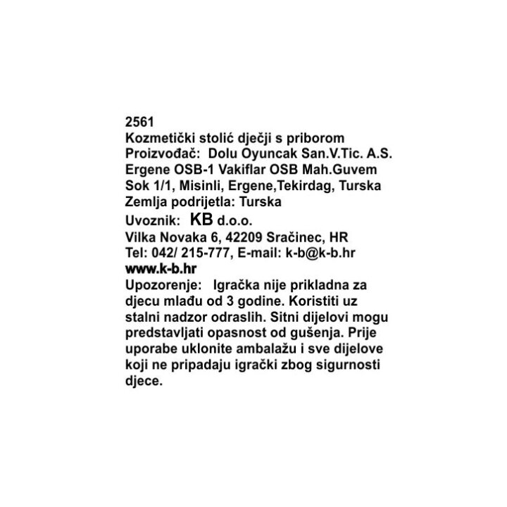 KOZMETIČKI STOLIĆ DJEČJI S PRIBOROM - JEDNOROG