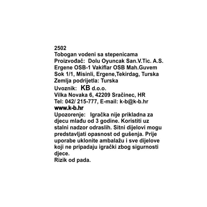 TOBOGAN VODENI SA STEPENICAMA 189x114x85 - JEDNOROG