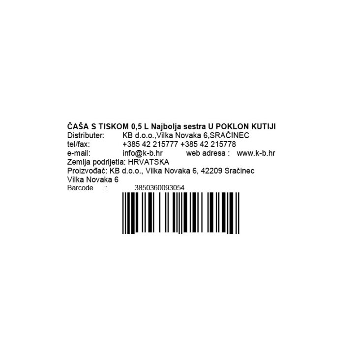 ČAŠA S TISKOM 0,5 L Najbolja sestra
