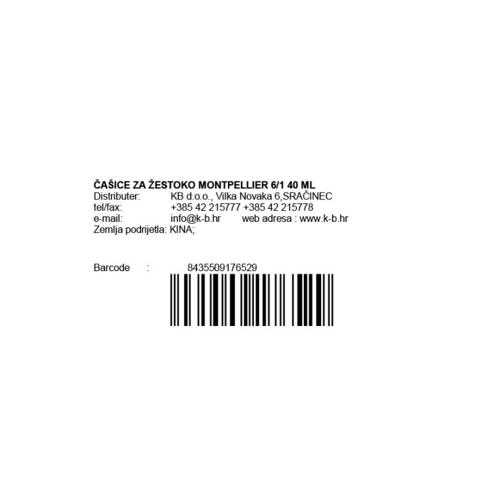 ČAŠICE ZA ŽESTOKO MONTPELLIER 6/1 40 ML