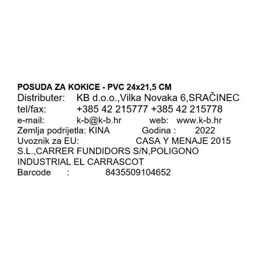 POSUDA ZA KOKICE - PVC 24x21,5 CM