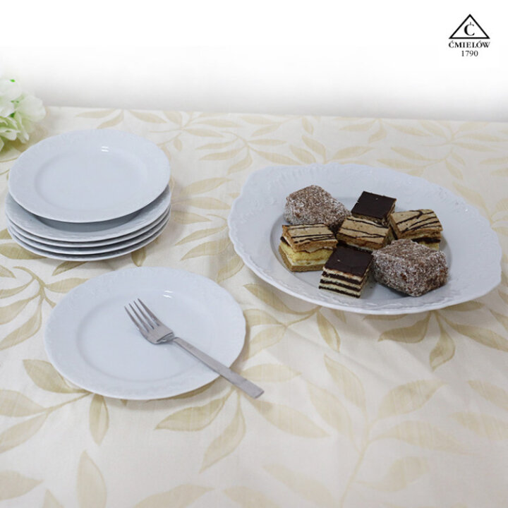 SET ZA KOLAČE PORCULANSKI 7 DIJELNI - BIJELI