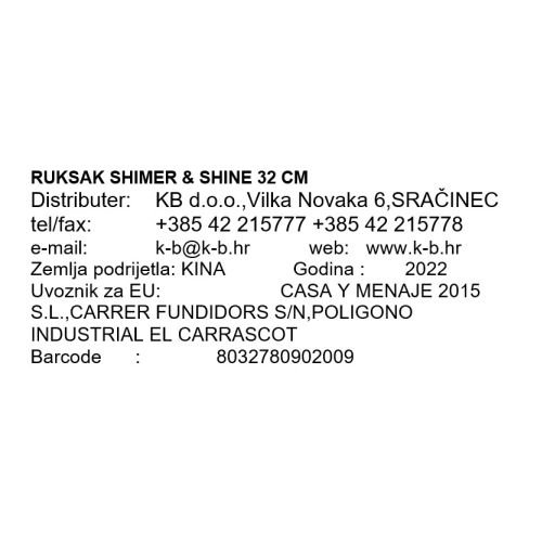 RUKSAK SHIMER & SHINE 32 CM