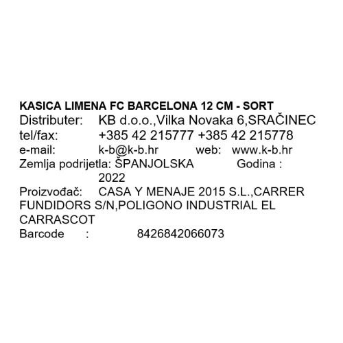 KASICA LIMENA FC BARCELONA 12 CM
