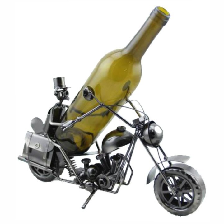 Stalak za vino u obliku motorista