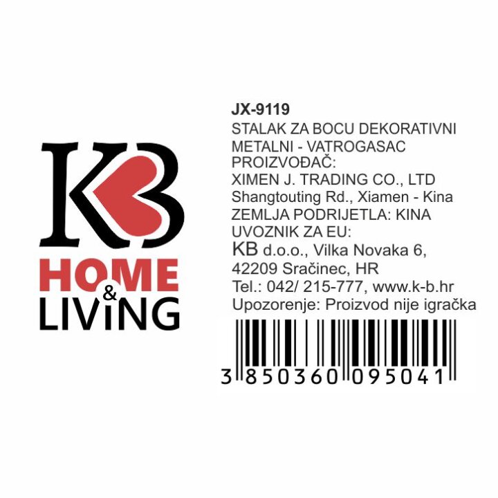METALNI STALAK ZA BOCU VINA METALNI - VATROGASAC