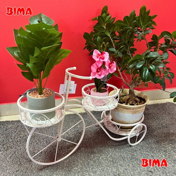STALAK ZA CVIJEĆE TRICIKL METALNI ZA 3 TEGLE 75x25x45 CM