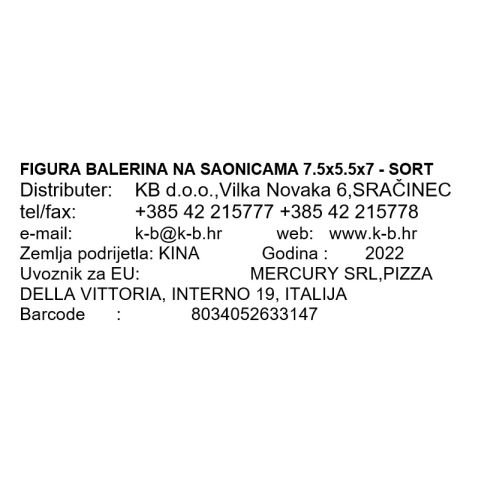 FIGURA BALERINA NA SAONICAMA 7.5x5.5x7 - SORT