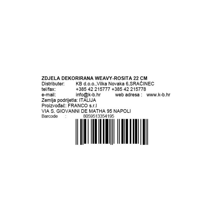 ZDJELA DEKORIRANA WEAVY-ROSITA 22 CM